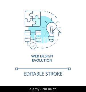 Web design evolution turquoise concept icon Stock Vector