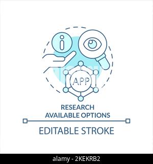 Research available options turquoise concept icon Stock Vector