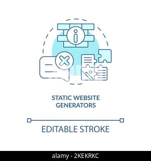 Static website generators turquoise concept icon Stock Vector