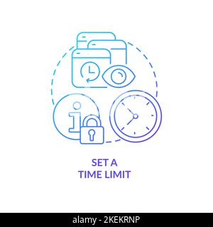 Set time limit blue gradient concept icon Stock Vector