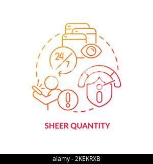 Sheer quantity red gradient concept icon Stock Vector