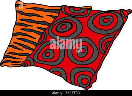 Pile of Pillows Vector : Cozy Comfort in Digital Design Stock Vector