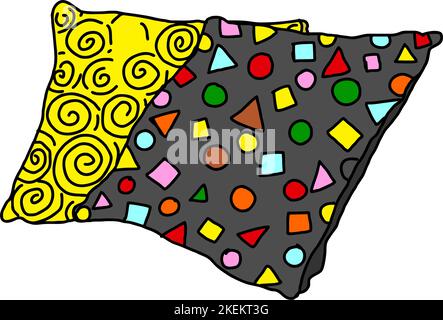 Pile of Pillows Vector : Cozy Comfort in Digital Design Stock Vector