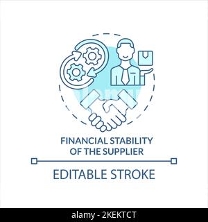 Financial stability of supplier turquoise concept icon Stock Vector