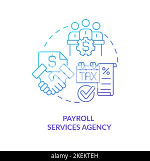 Payroll services agency blue gradient concept icon Stock Vector