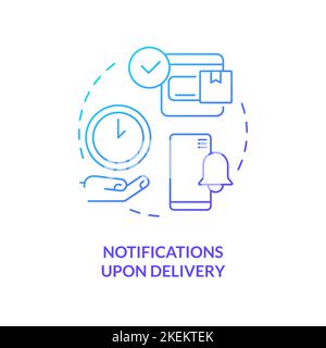 Notification upon delivery blue gradient concept icon Stock Vector
