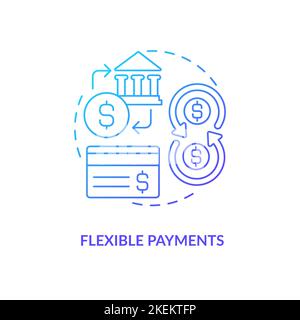 Flexible payments blue gradient concept icon Stock Vector