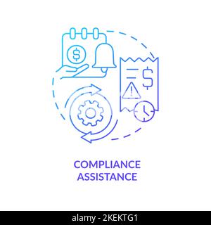 Compliance assistance blue gradient concept icon Stock Vector