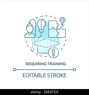 Requiring training turquoise concept icon Stock Vector