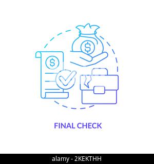 Final check blue gradient concept icon Stock Vector