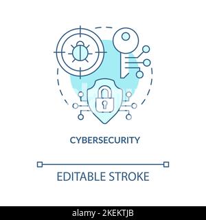 Cybersecurity turquoise concept icon Stock Vector