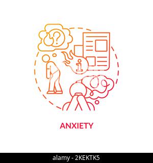 Anxiety red gradient concept icon Stock Vector