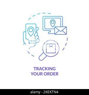 Tracking your order blue gradient concept icon Stock Vector