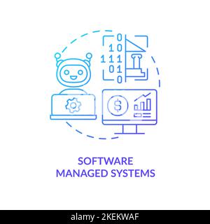 Software managed systems blue gradient concept icon Stock Vector