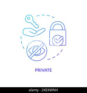 Private blue gradient concept icon Stock Vector