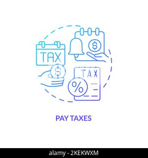 Pay taxes blue gradient concept icon Stock Vector