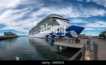 Princess Cruise Ship docked in San Diego, California.  Stock Photo