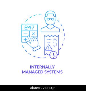 Internally managed systems blue gradient concept icon Stock Vector