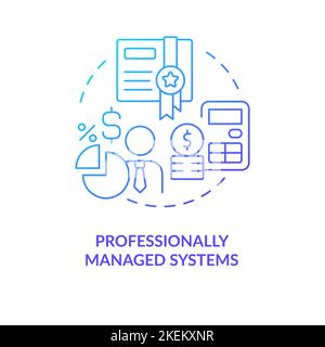 Professionally managed systems blue gradient concept icon Stock Vector
