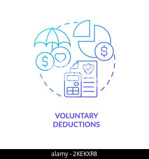 Voluntary deductions blue gradient concept icon Stock Vector