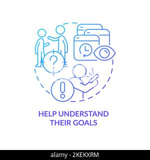 Understand goals blue gradient concept icon Stock Vector