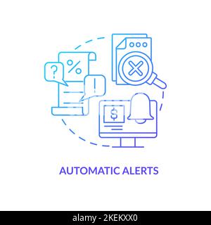 Automatic alerts blue gradient concept icon Stock Vector