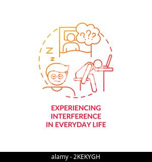 Interference in everyday life red gradient concept icon Stock Vector