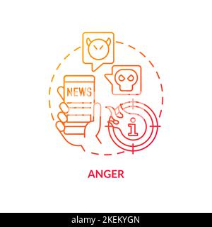 Anger red gradient concept icon Stock Vector