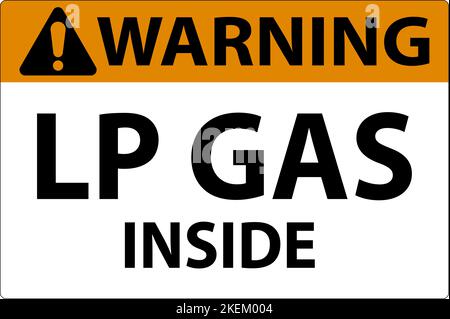 Warning Sign LP Gas Inside On White Background Stock Vector