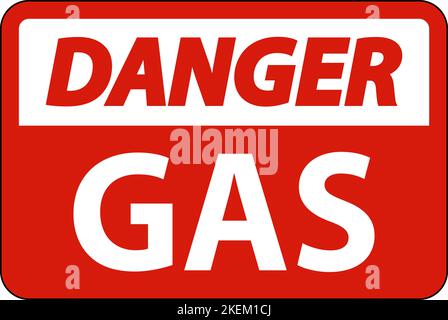Danger Flammable Sign GAS On White Background Stock Vector