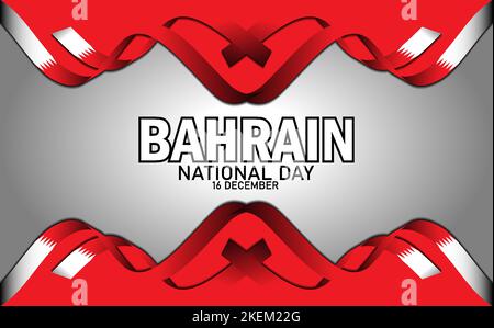vector illustration of greeting card for Bahrain national day celebration. National day vector with Bahrain flag, Bahrain National Day Stock Vector