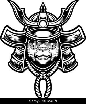 Panda Warrior monochrome Clipart vector illustrations for your work logo, merchandise t-shirt, stickers and label designs, poster, greeting cards Stock Vector