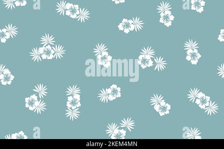 Seamless floral pattern based on traditional folk art ornaments. Colorful flowers on color background. Scandinavian style. Sweden nordic style. Vector Stock Vector