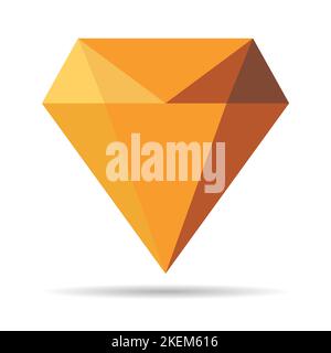 Diamond flat icon  vector. Web symbol. Perfect pictogram illustration on white background . Stock Vector
