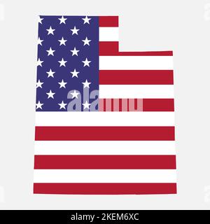 Utah map shape, united states of america. Flat concept icon symbol vector illustration . Stock Vector