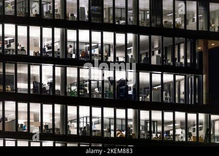 Office building in the late evening Stock Photo