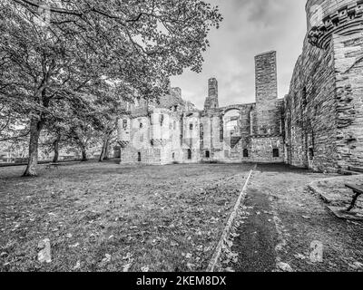 This is the 15th century ruins of the Bishop's and Earl's Palace near St Magnus's cathedral in Kirkwall on Orkney, built by Patrick Earl of Orkney