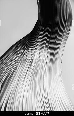 abstract art monochrome wallpaper bw curve lines 3d render Stock Photo