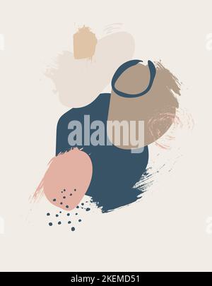 Illustration with black silhouettes of leaves and flowers highlighted on a white background. Stock Vector