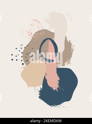 Illustration with black silhouettes of leaves and flowers highlighted on a white background. Stock Vector