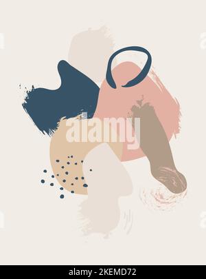 Illustration with black silhouettes of leaves and flowers highlighted on a white background. Stock Vector