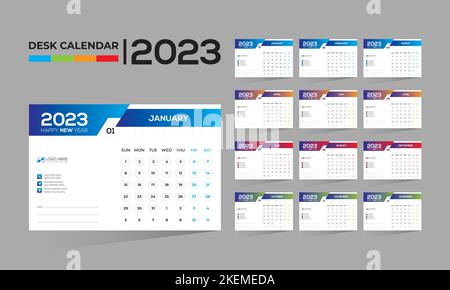 2023 wall vector calendar design Stock Vector