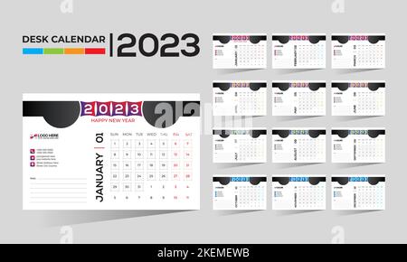 2023 wall vector calendar design Stock Vector