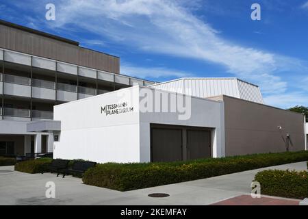 SANTA ANA, CALIFORNIA - 11 NOV 2022: The Tessmann Planetarium on the Campus of Santa Ana College. Stock Photo