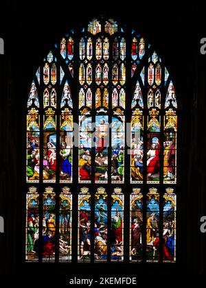The Great West Window in Norwich Cathedral, UK. By George Caleb Hedgeland (1825-98) Stock Photo
