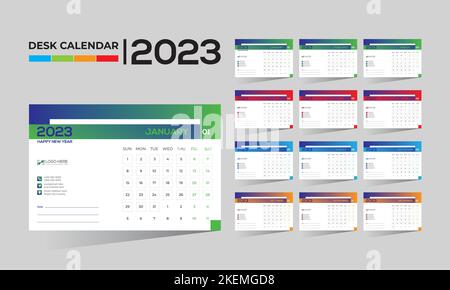 2023 wall vector calendar design Stock Vector
