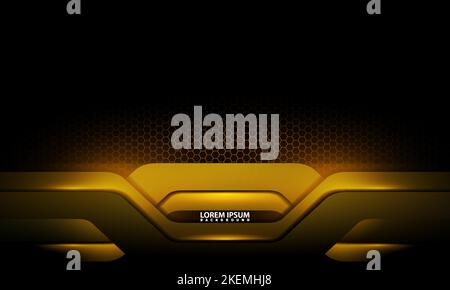 Abstract black and gold luxury background 3, with gradient and overlapping shapes, with light effect Stock Vector
