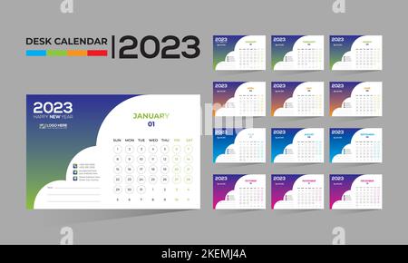 2023 wall vector calendar design Stock Vector