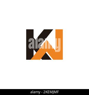 letter kw linked colorful geometric logo vector Stock Vector