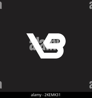 letter vb linked geometric line simple logo vector Stock Vector